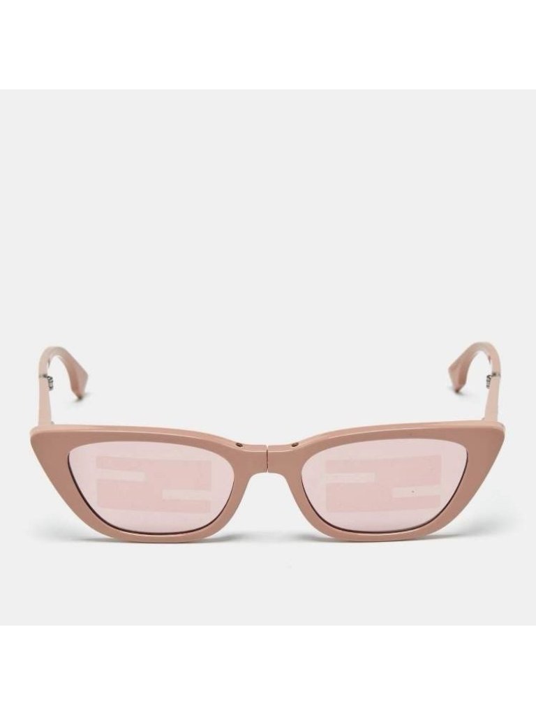 New Fendi Pink Sunglasses Acetate Old Rose Cat Eye 100% Authentic